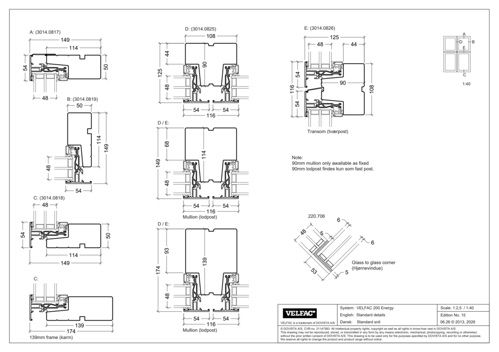 Karmar, poster och fyllningar till VELFAC 200 ENERGY